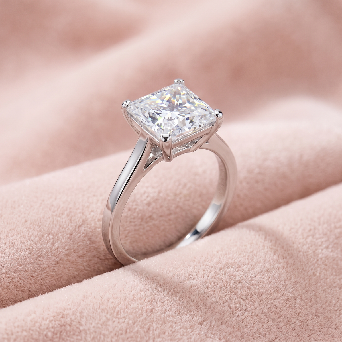 Quadra Ring on blush velvet