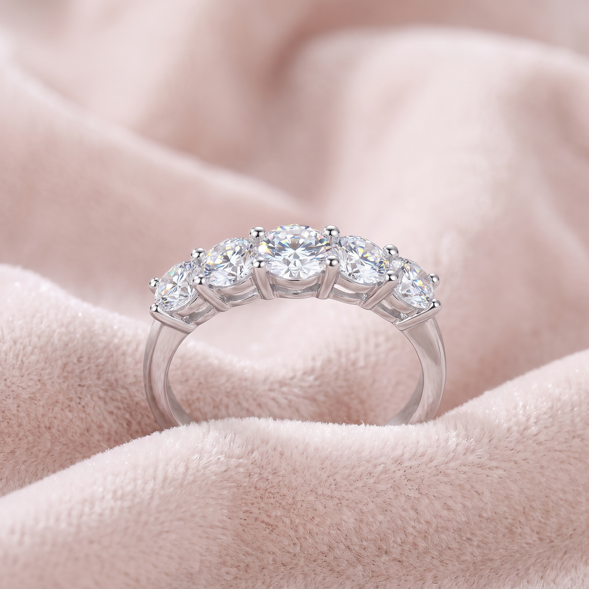 Quinta Ring on blush velvet