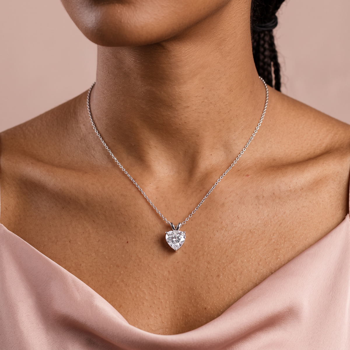 Amore Necklace worn on the neck
