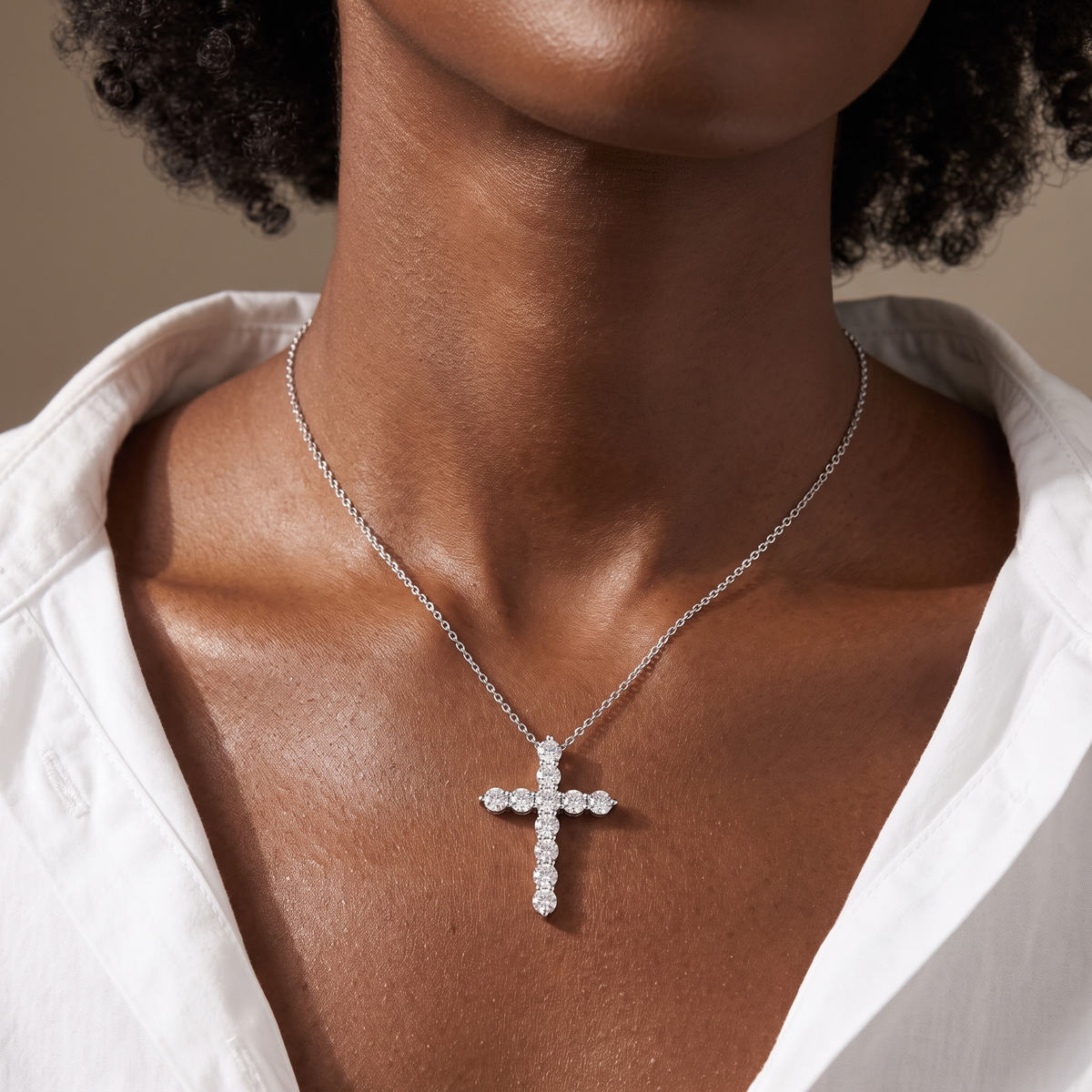 Credo Necklace worn on the neck