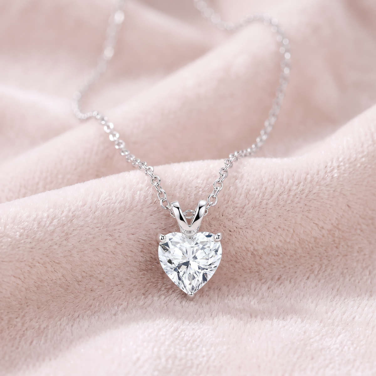 Amore Necklace on blush velvet
