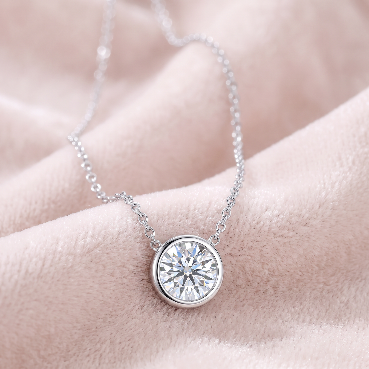Aura Necklace on blush velvet