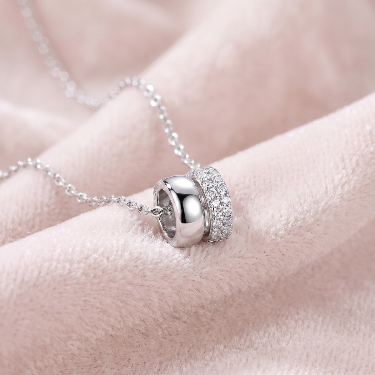 Duetto Necklace on blush velvet