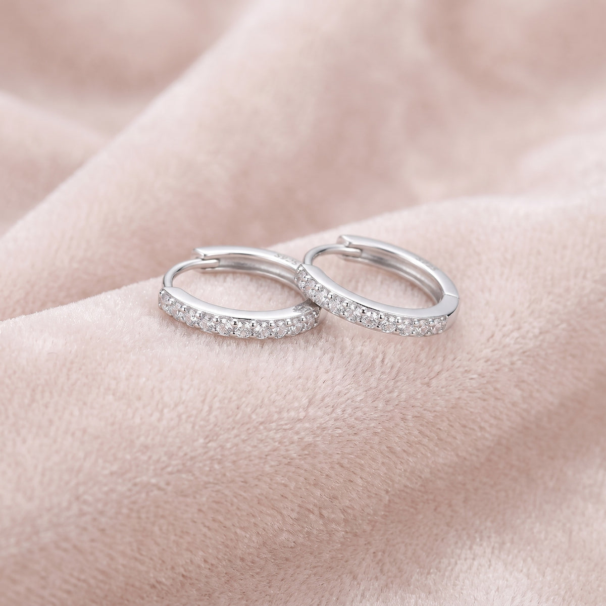 Serena Hoop Earrings on blush velvet