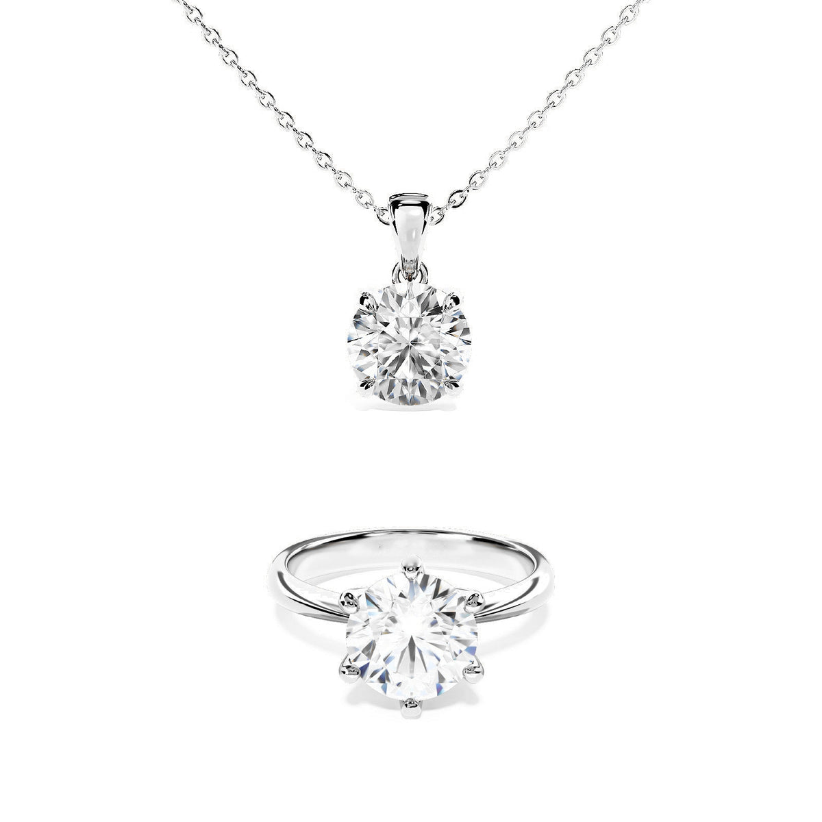 Prima Ring and Prima necklace set in sterling silver