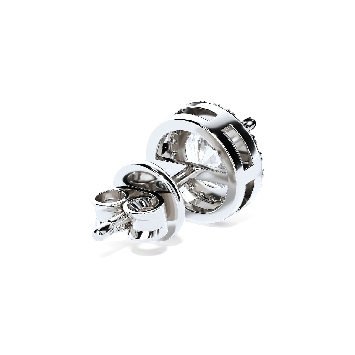Sole Halo Stud Earrings