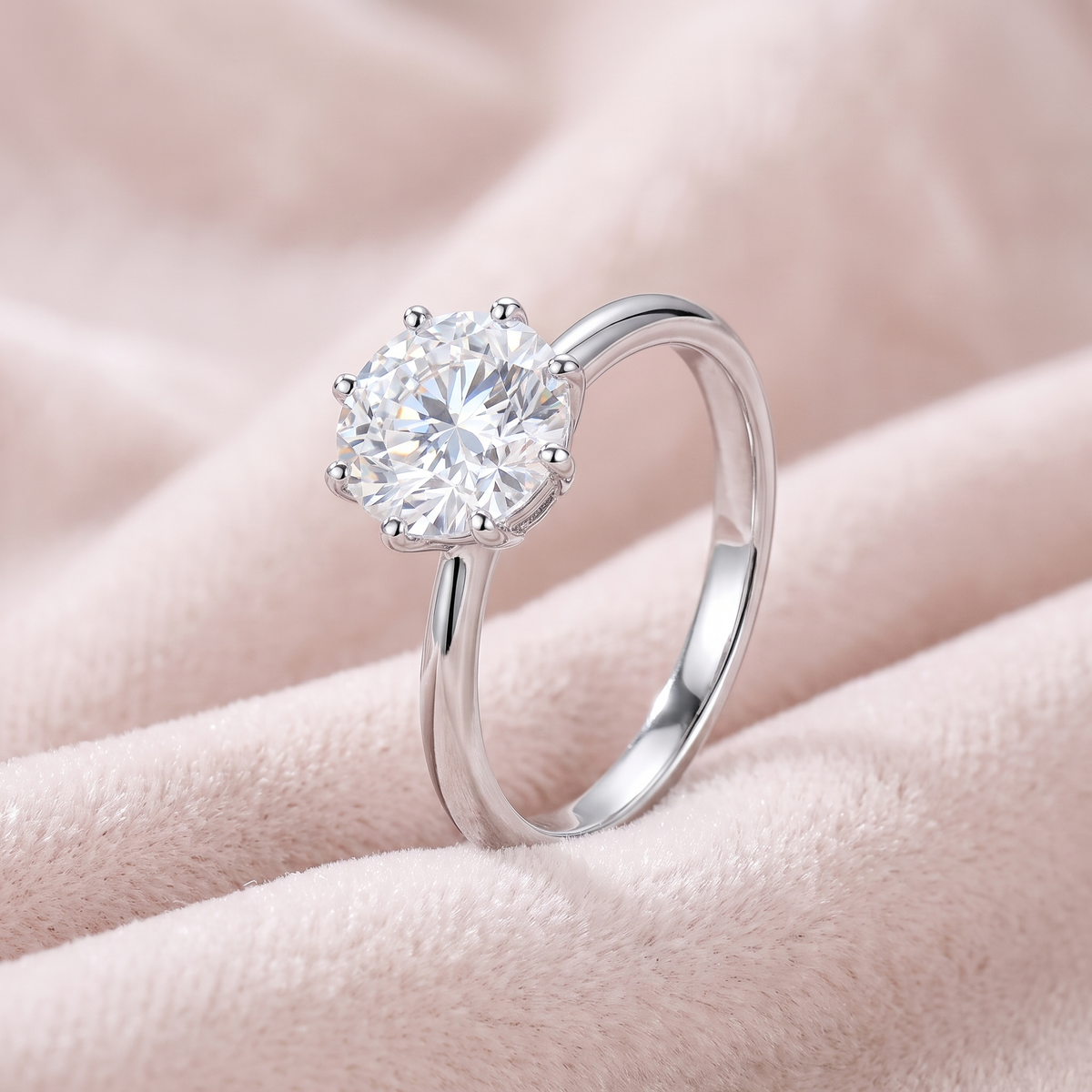 Prima Ring on blush velvet