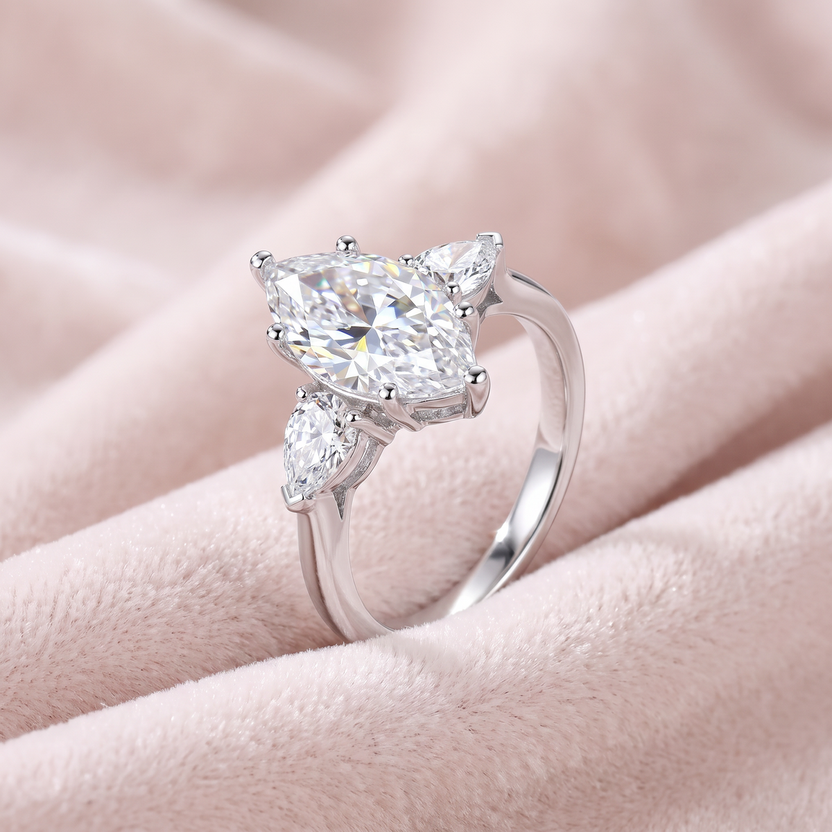 Navetta Ala Ring on blush velvet