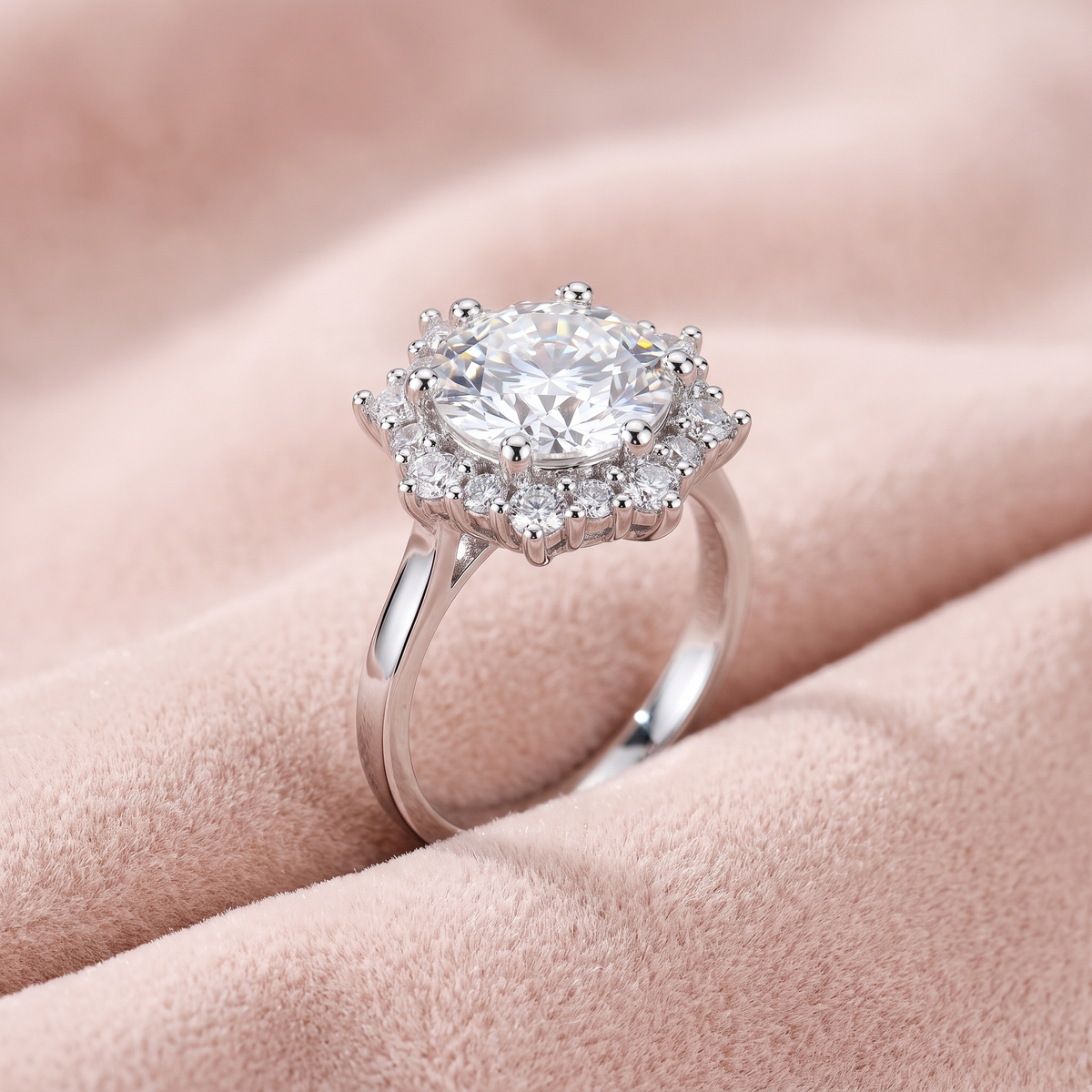 Neve Ring on blush velvet