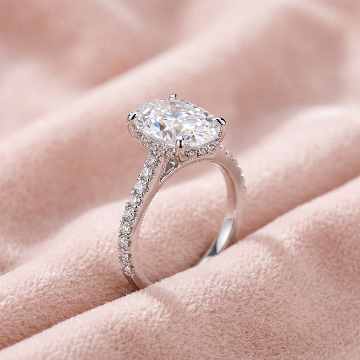 Elissa Aurora Ring on blush velvet