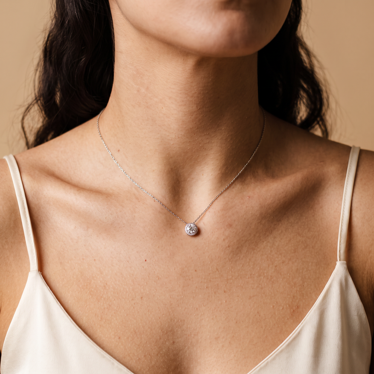 Sole Necklace worn on the neck