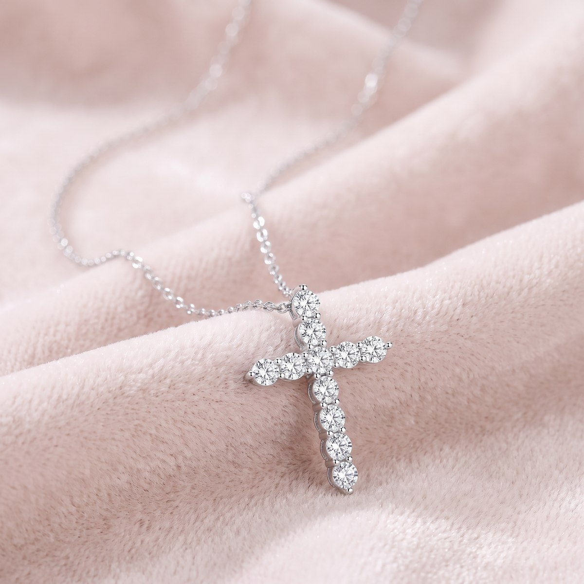 Credo Necklace on blush velvet