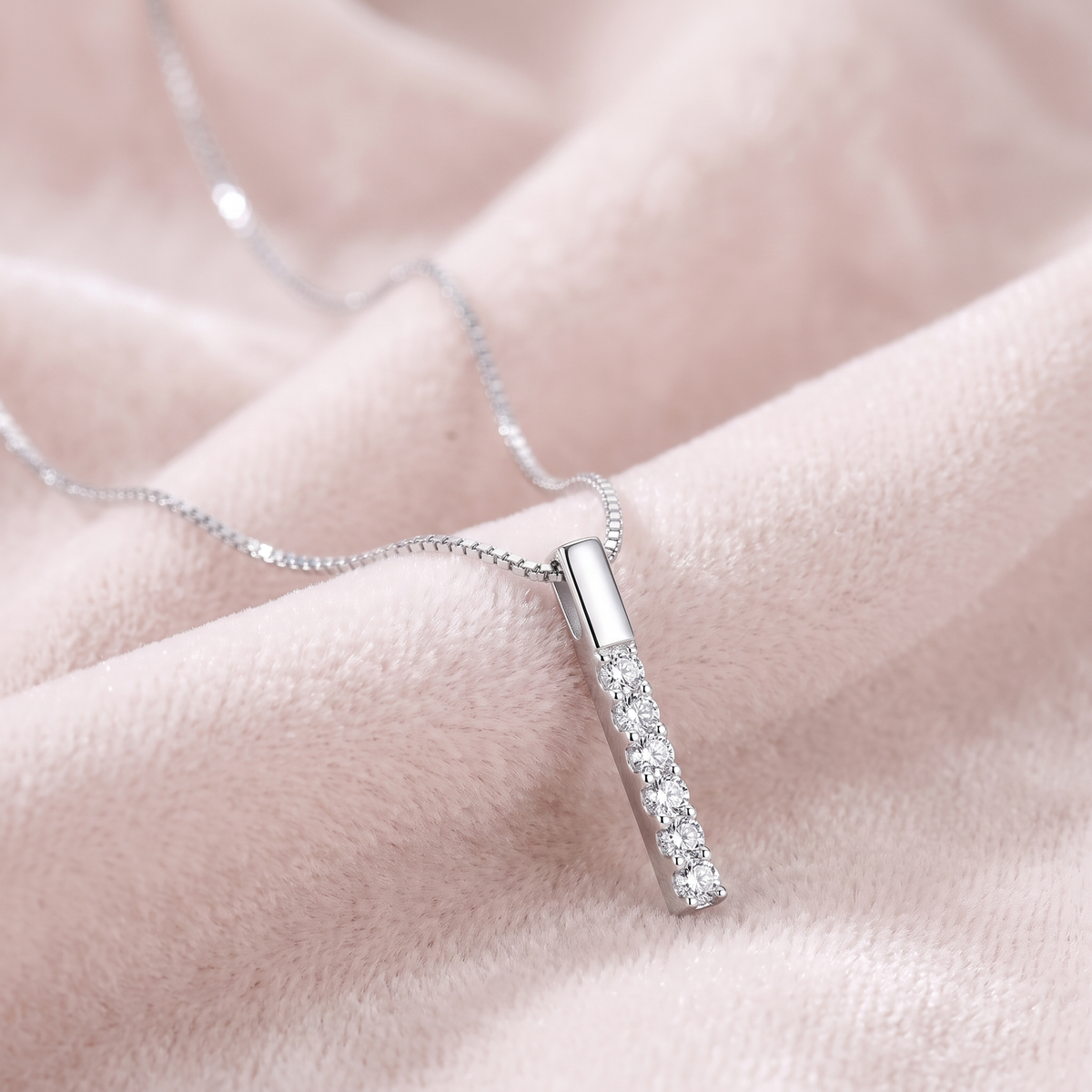 Linea Necklace on blush velvet