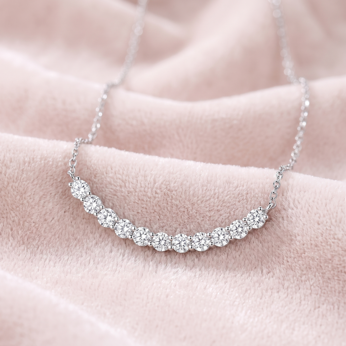 Onda Necklace on blush velvet