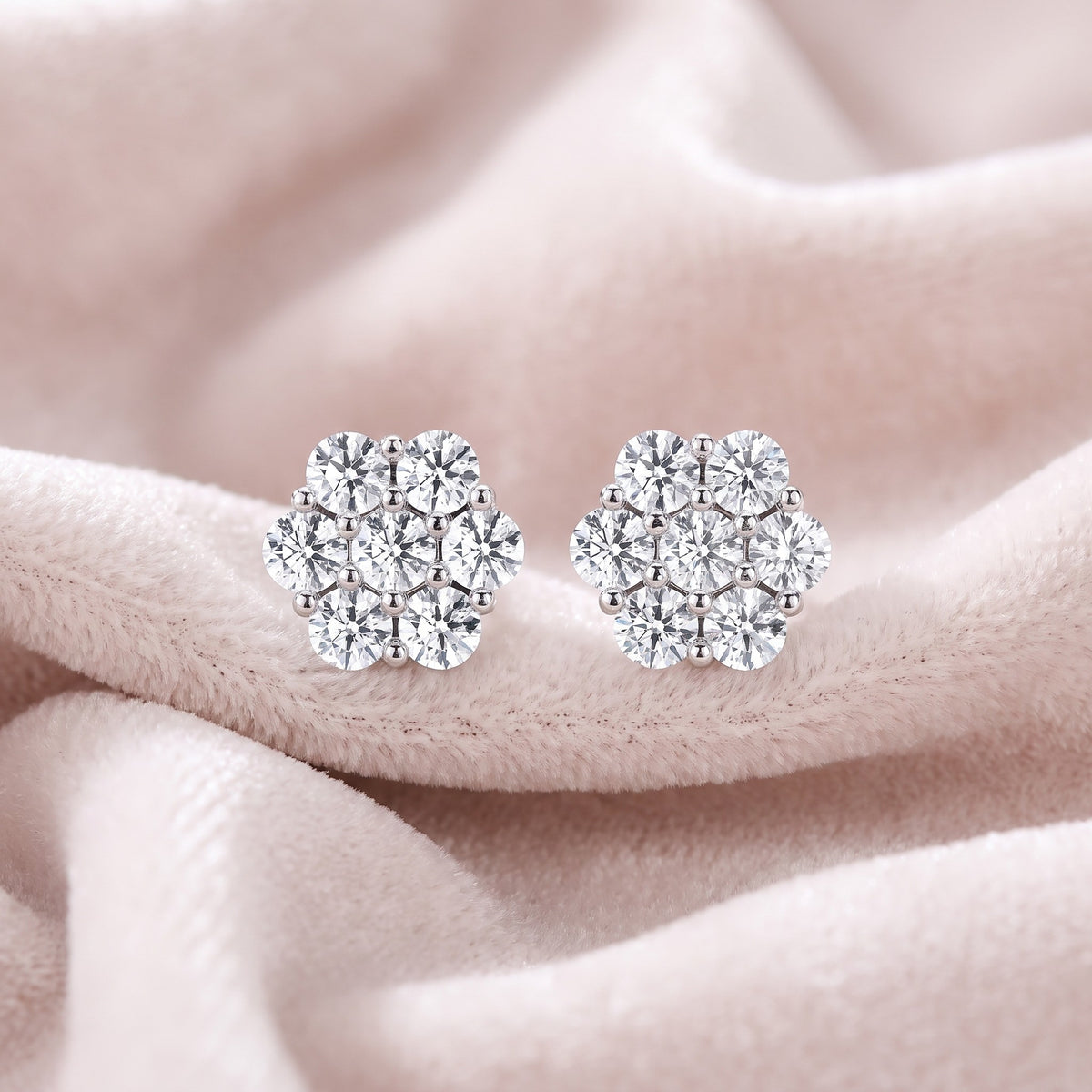 Dalia Stud Earrings on blush velvet