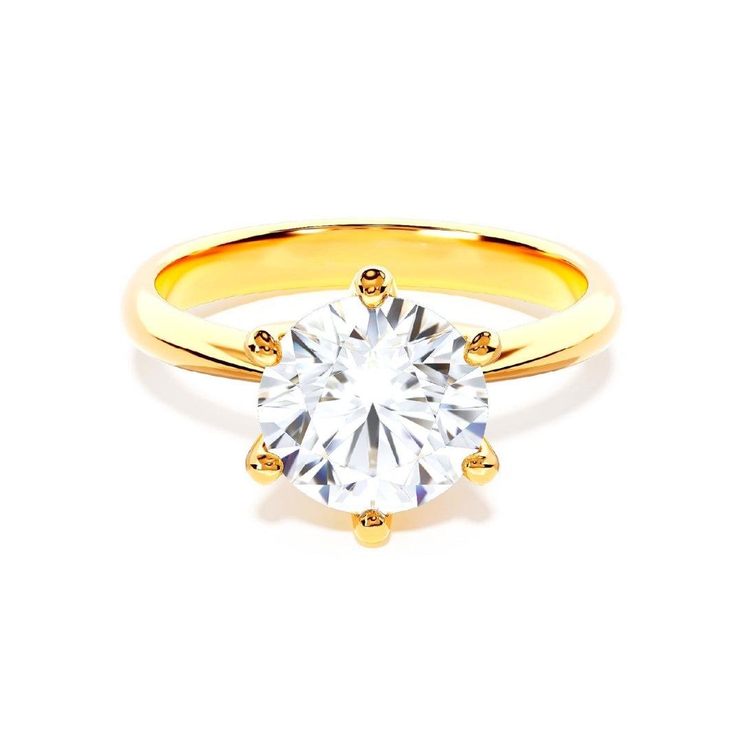 Eterna Ring - round cut moissanite solitaire in 18k gold vermeil