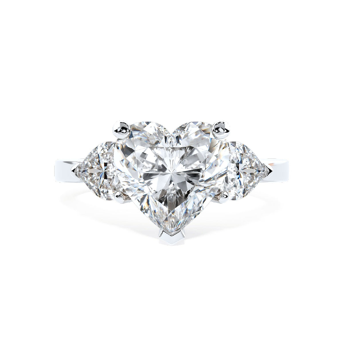 Pulsante Ring - heart cut moissanite ring