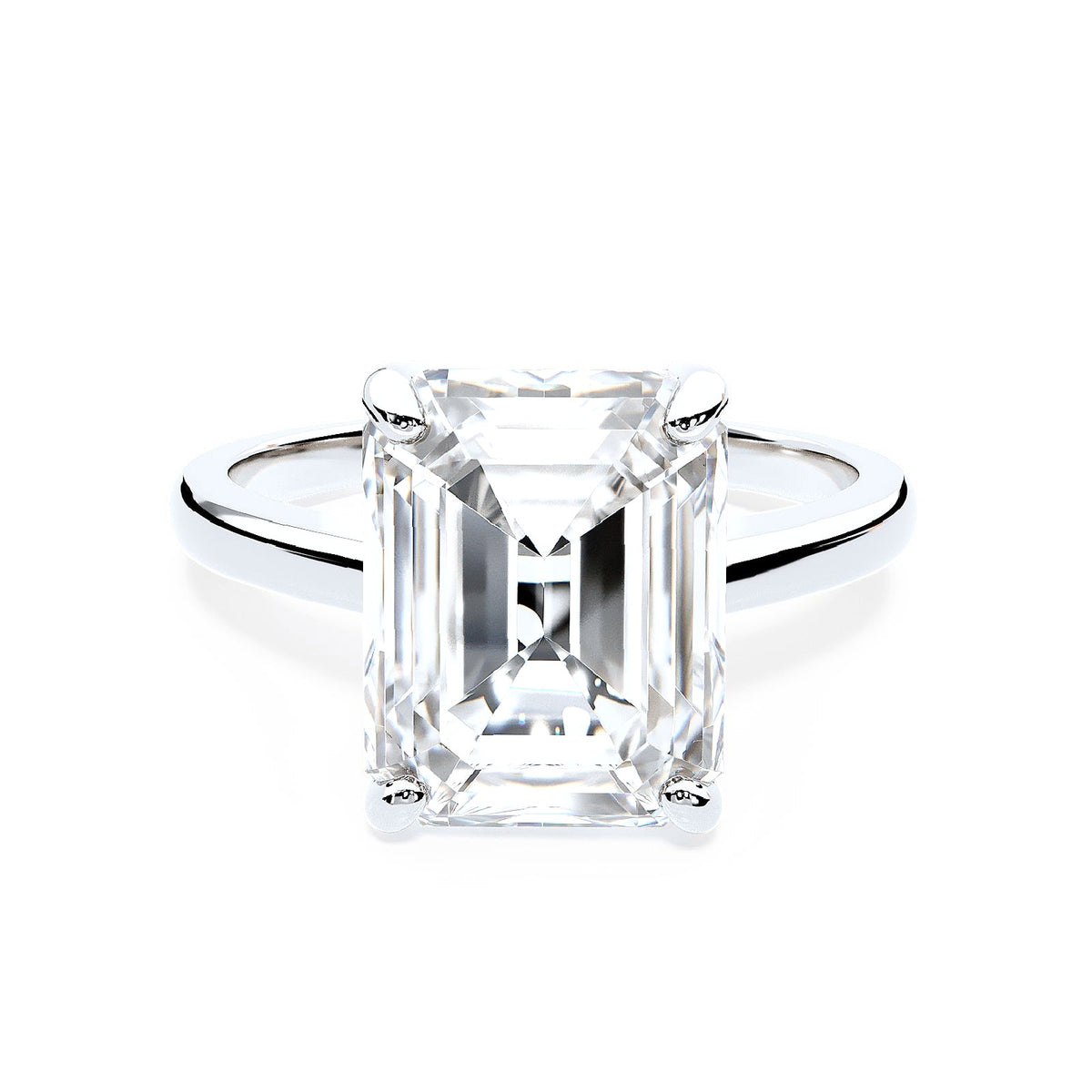 Smeraldo Ring - emerald cut moissanite solitaire
