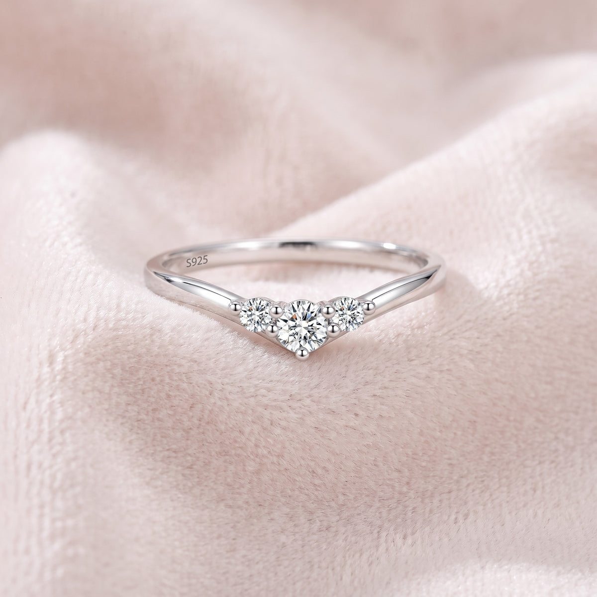 Vittoria Ring on blush velvet